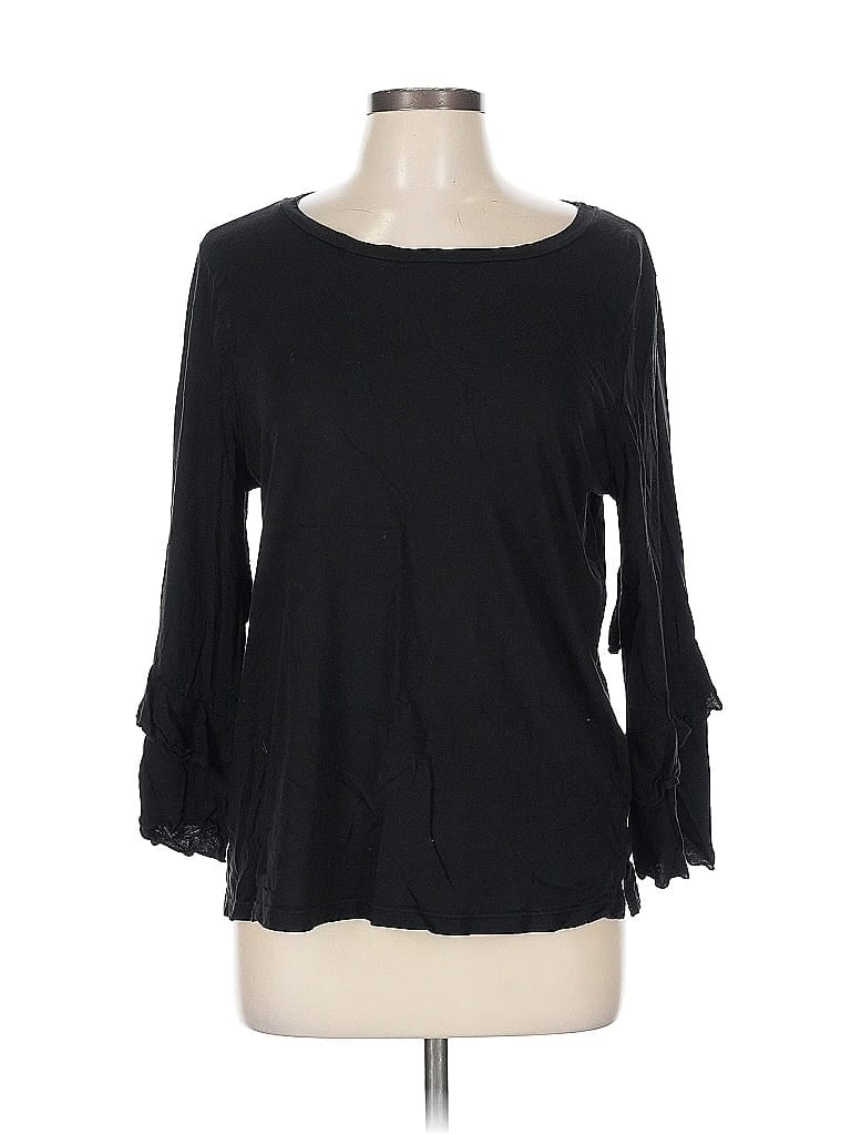 Pre-owned T.la 3/4 Sleeve Top Black Boatneck Tops