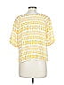 Ann Taylor LOFT Outlet 100% Rayon Stripes Yellow Short Sleeve Blouse Size L - photo 2