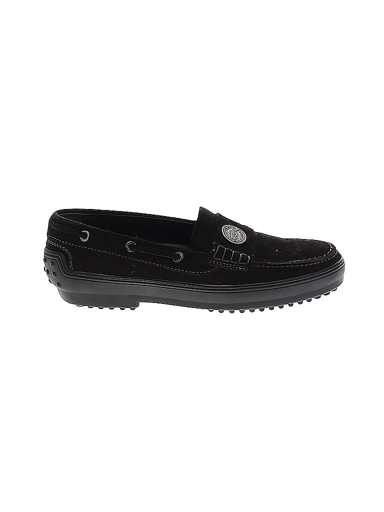 Tod's Solid Color Block Black Brown Flats Size EU 39 1/2 - photo 1