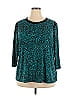 Susan Graver Paisley Teal 3/4 Sleeve Top Size 2X - photo 1