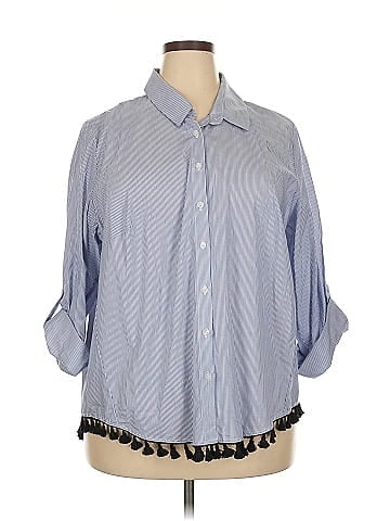 ELOQUII 3/4 Sleeve Button-Down Shirt (view 1)