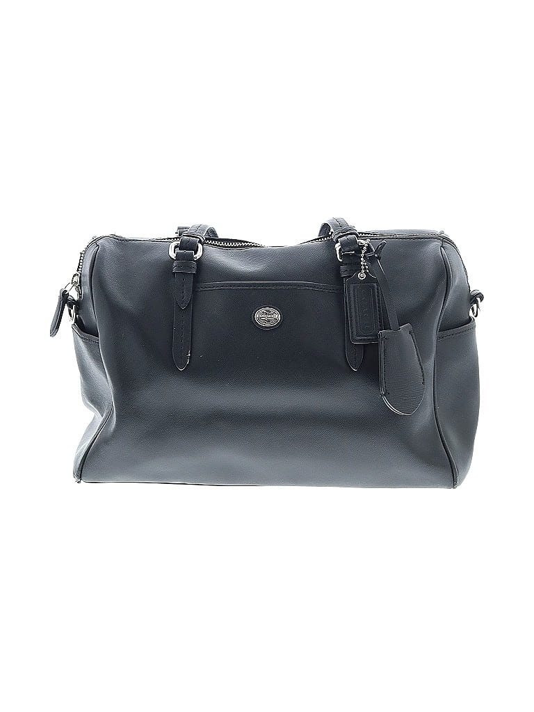 Coach Factory 100% Leather Gray Black Leather Satchel One size - photo 1