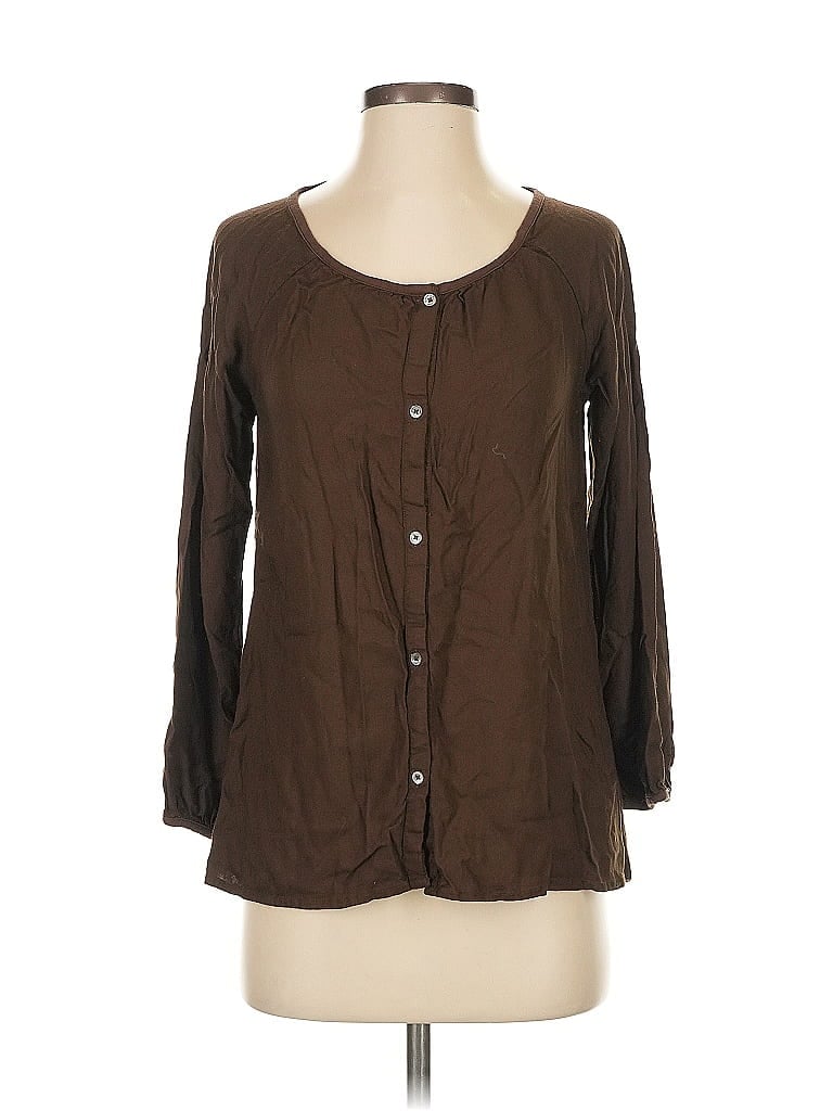 Pre-owned Soft Joie Long Sleeve Blouse In Brown