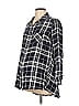 Motherhood 100% Rayon Plaid Blue 3/4 Sleeve Blouse Size L - photo 1