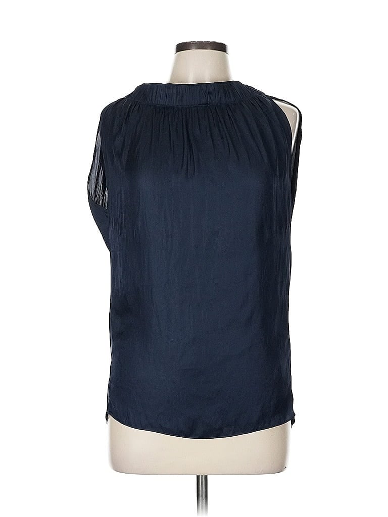 Pre-owned Halston Sleeveless Blouse In Blue