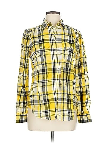Lauren Jeans Co. Vibrant Yellow Plaid Cotton Shirt (view 1)
