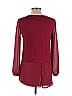 August Silk Burgundy Long Sleeve Blouse Size L - photo 2