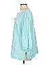 JM Collection 100% Linen Teal 3/4 Sleeve Blouse Size L - photo 5
