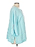 JM Collection 100% Linen Teal 3/4 Sleeve Blouse Size L - photo 4