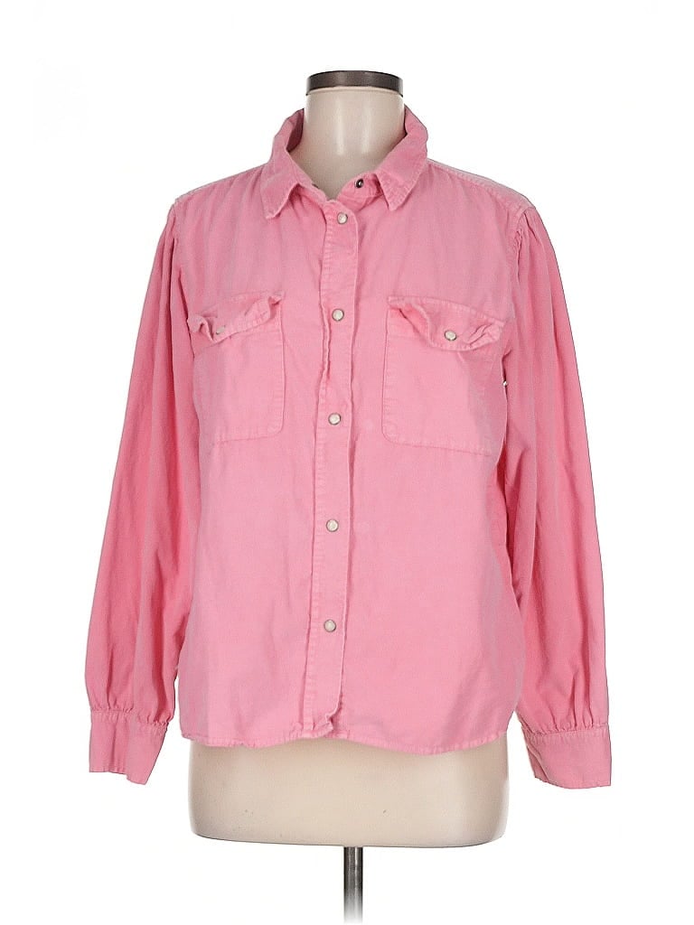 Pre-owned Dylan Long Sleeve Button Down Shirt In Pink