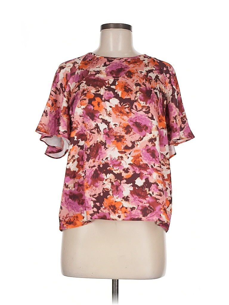 Pre-owned 1.state Short Sleeve Blouse In Pink