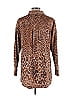 Isaac Mizrahi LIVE! Animal Print Brown Long Sleeve Button-Down Shirt Size 10 - photo 2