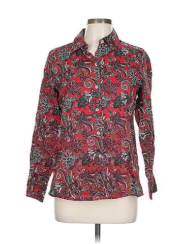 Foxcroft Red Paisley Button-Down Shirt (view 1)