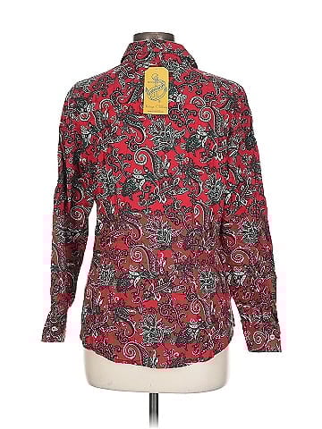 Foxcroft Red Paisley Button-Down Shirt (view 2)