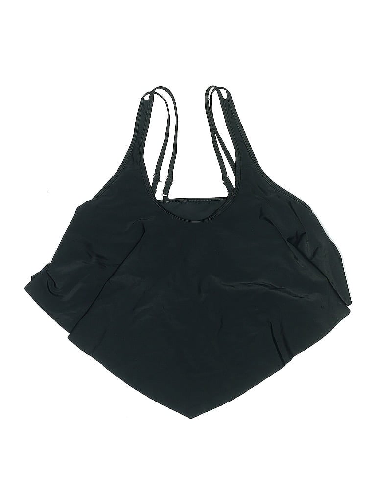 Pre-owned Unbranded Swimsuit Top Black Solid Pattern Swimwear