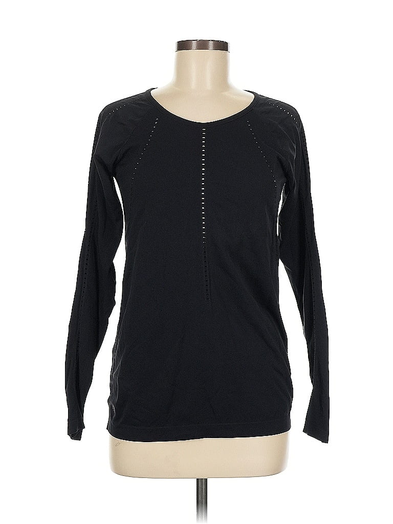 Pre-owned Athleta Long Sleeve T-shirt In Black