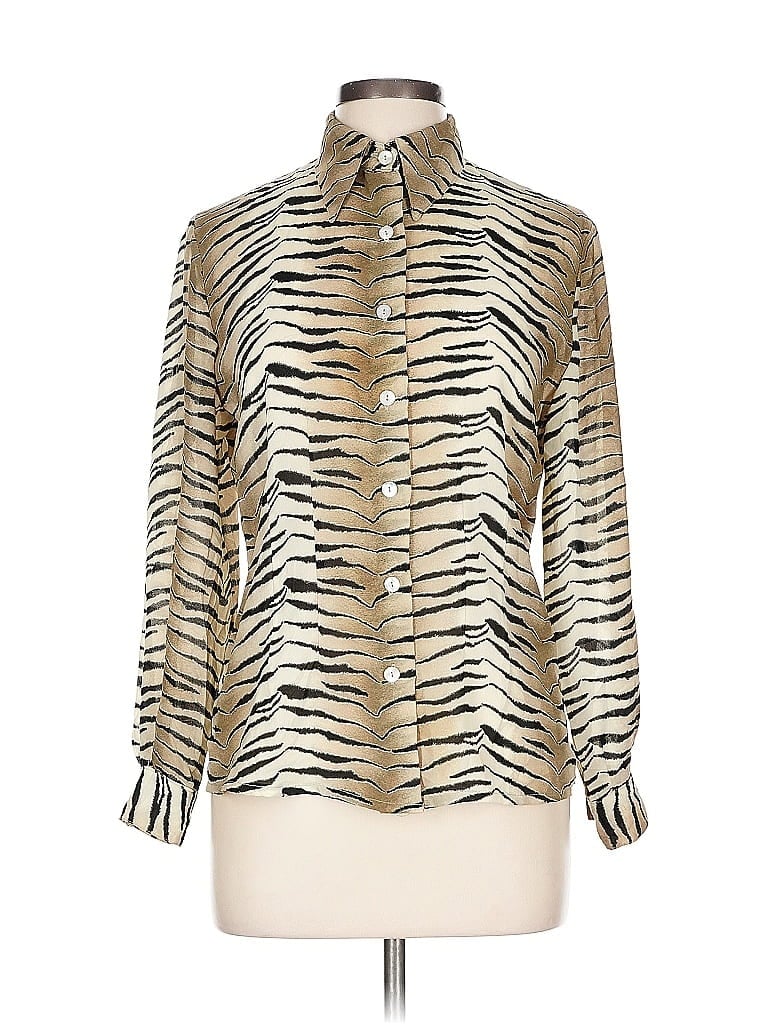 Pre-owned Assorted Brands Long Sleeve Button Down Shirt In Brown