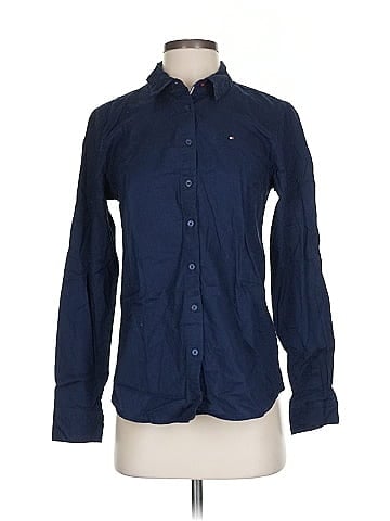 Tommy Hilfiger Navy Tommy Hilfiger Stretch Long Sleeve Shirt (view 1)