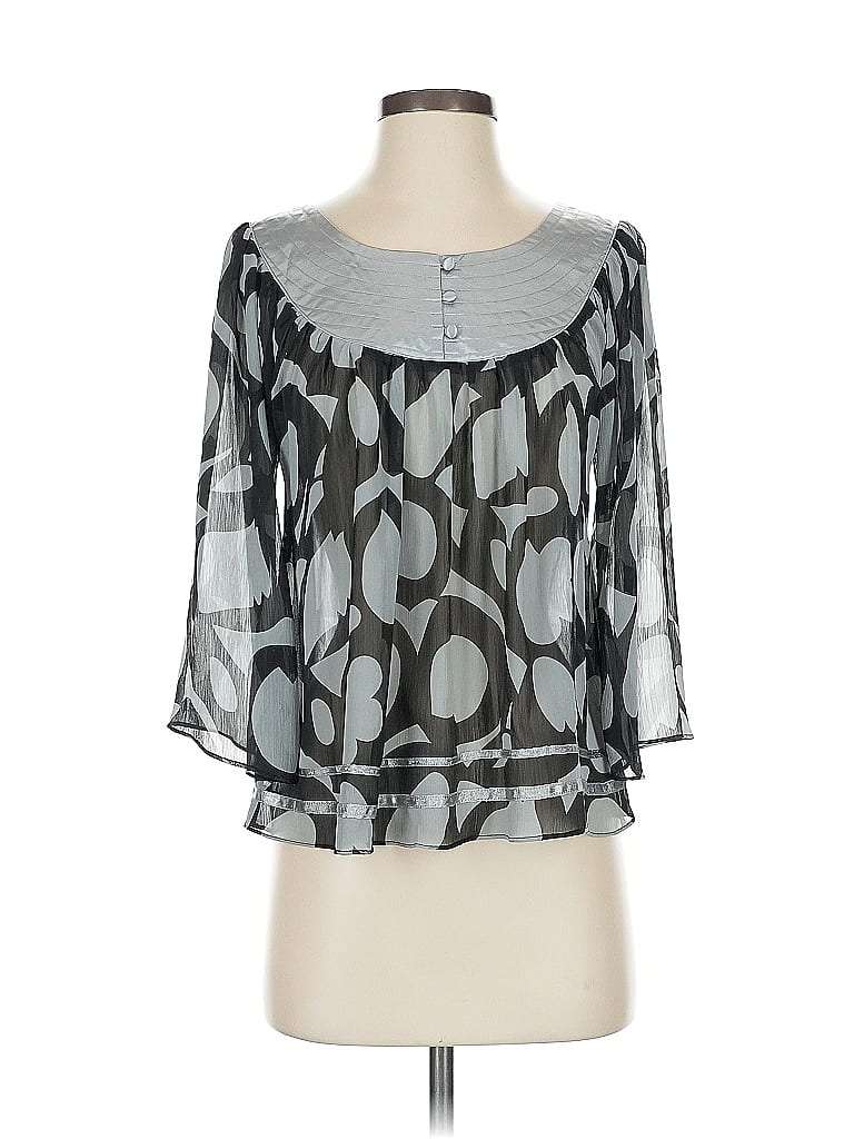 Pre-owned Bcbgmaxazria 3/4 Sleeve Blouse In Gray