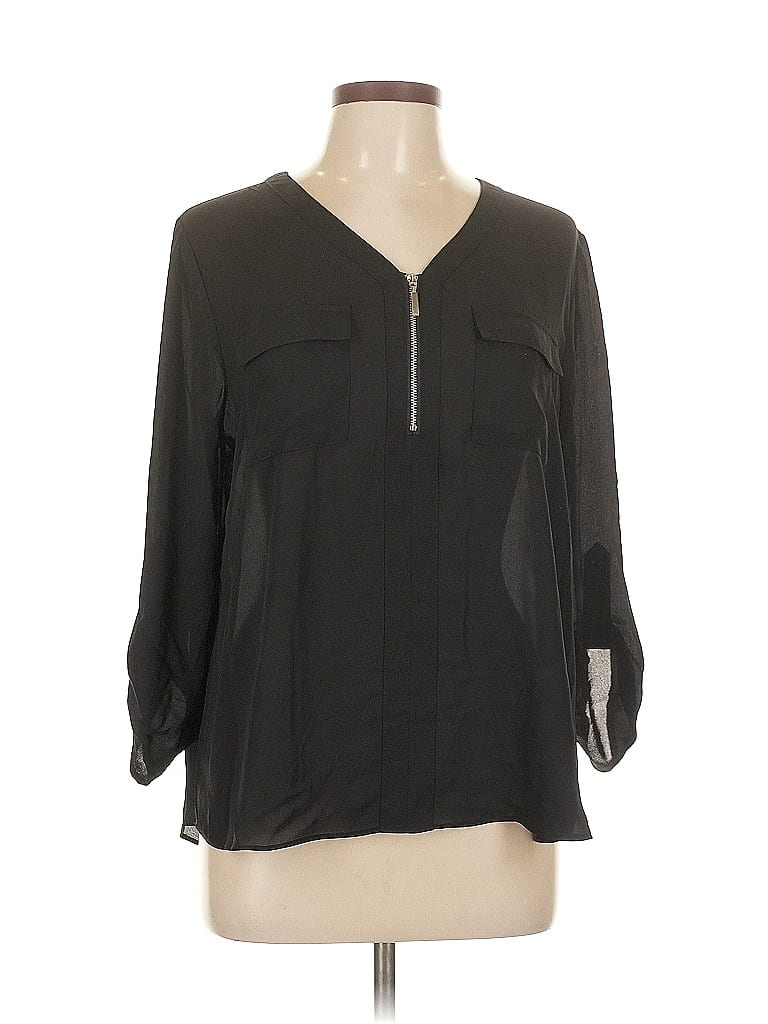 Pre-owned Cato 3/4 Sleeve Blouse In Black