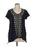 Johnny Was 100% Cotton Black Short Sleeve Top Size XL - photo 1