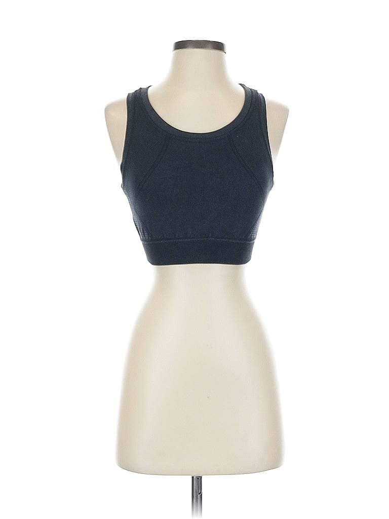 Pre-owned Harmony And Balance Tank Top Blue Strapless Neckline Tops