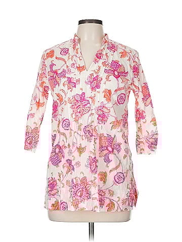 Lands' End 3/4 Sleeve Button-Down Shirt (view 1)