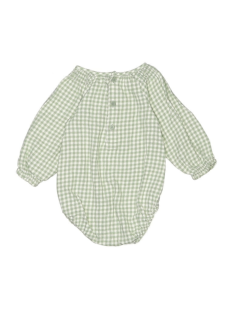Just One You Made by Carter's Checkered-gingham Green Long Sleeve Onesie 3-6 MO / 6 MO - photo 1