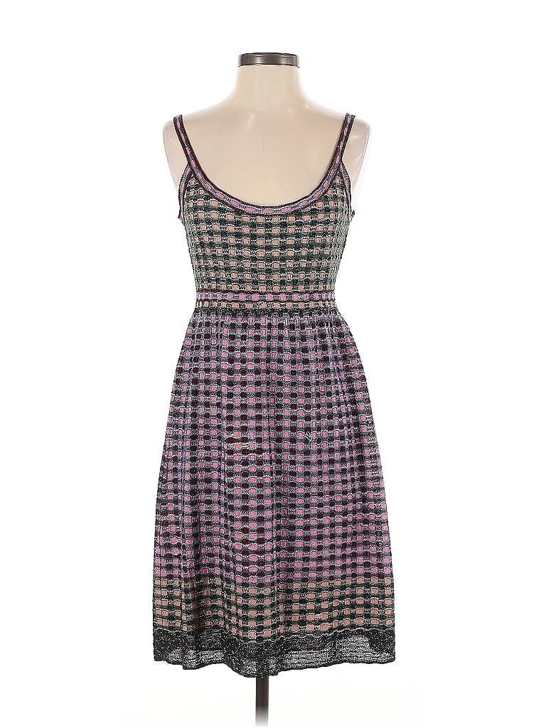 M Missoni Plaid Purple Pink Casual Dress Size EU (IT) 40 / US 4 - photo 1