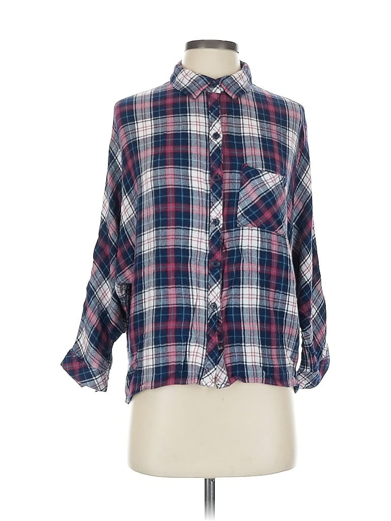 Pre-owned Rails 3/4 Sleeve Button Down Shirt In Blue