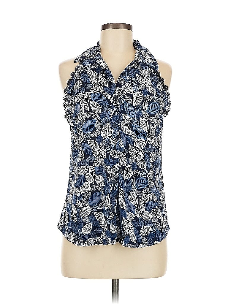 Pre-owned Amana Sleeveless Blouse In Blue