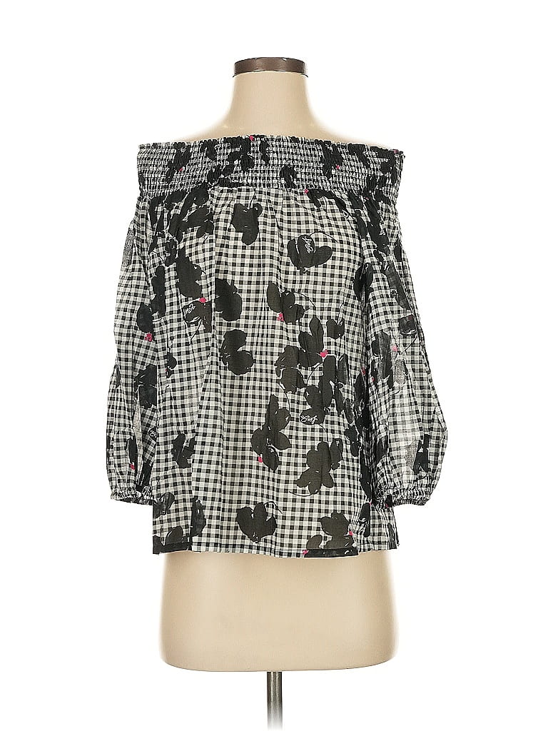 Pre-owned Liu •jo 3/4 Sleeve Blouse In Black