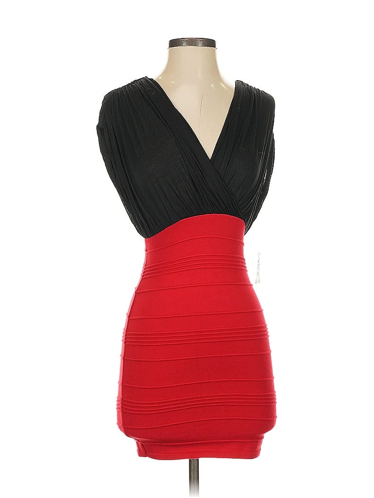 Charlotte Russe 100% Rayon Color Block Red Cocktail Dress Size XS - photo 1