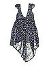 D-Signed 100% Polyester Blue Black Sleeveless Blouse Size 6 - photo 1