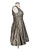 Theia Metallic Silver Cocktail Dress Size 2 - photo 4
