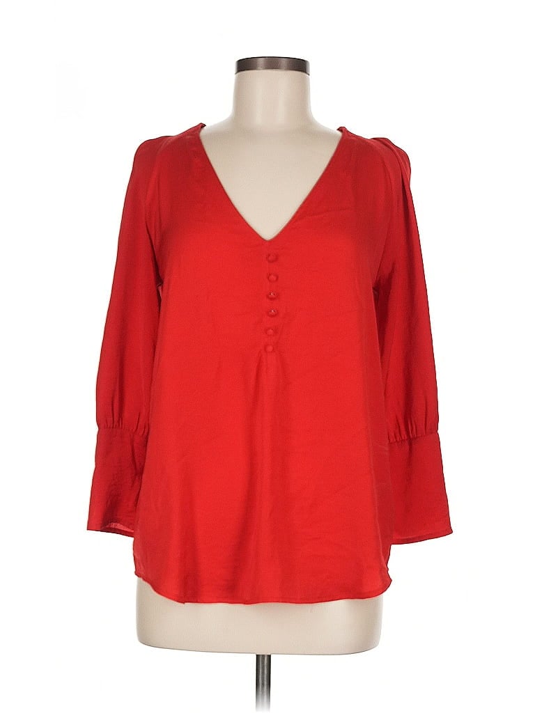 Pre-owned Express 3/4 Sleeve Blouse In Red