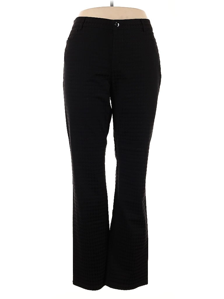 Doncaster Collection Chevron-herringbone Black Dress Pants Size 16 - photo 1