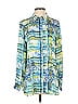 Susan Graver 100% Polyester Print Green Long Sleeve Blouse Size XS - photo 1