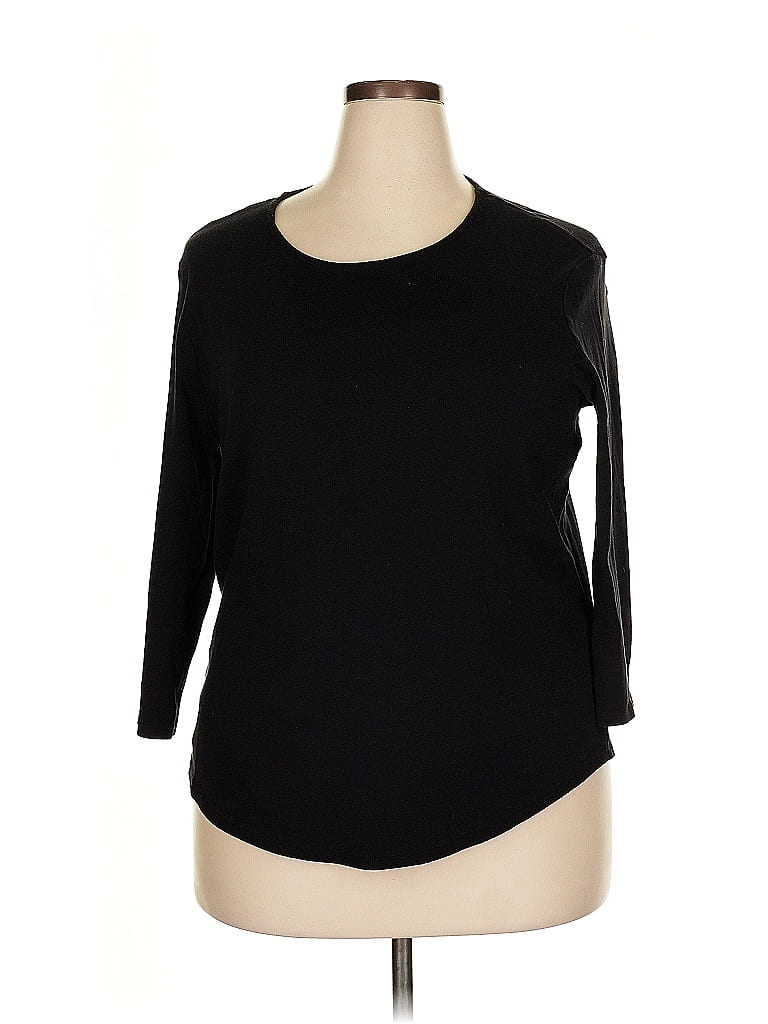Click to view more detailed imagery on our partner's website Pre-owned Chico's 3/4 Sleeve T-shirt In Black