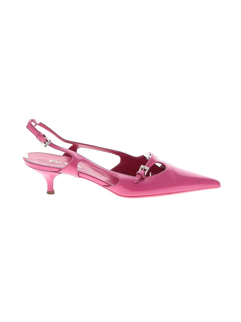 Prada 100% Leather Pink Heels Size EU 37 - photo 1