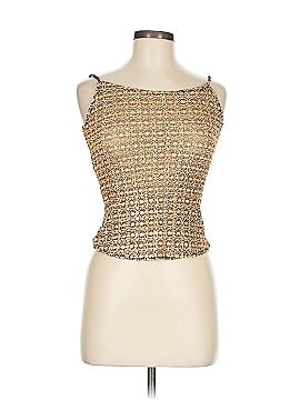 Assorted Brands Gold Tan Brown Textured Sleeveless Tank Top One size (estimated)