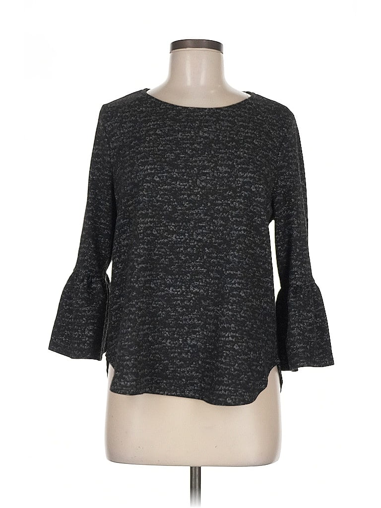 Pre-owned W5 3/4 Sleeve Top Gray Boatneck Tops