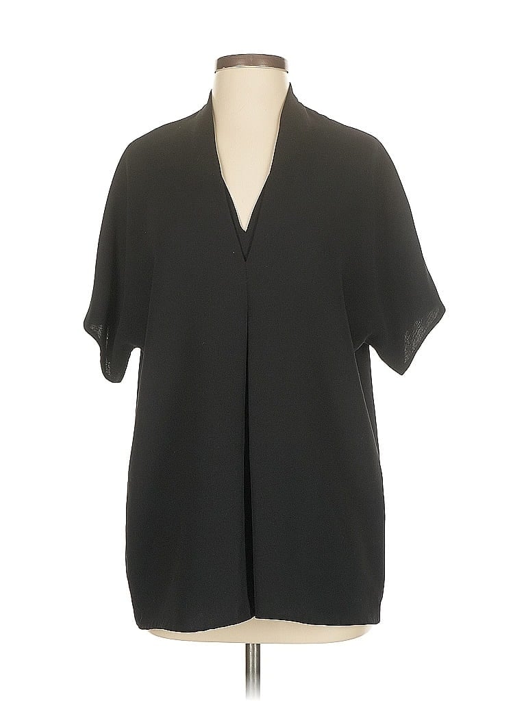 Pre-owned Vince Short Sleeve Blouse In Black