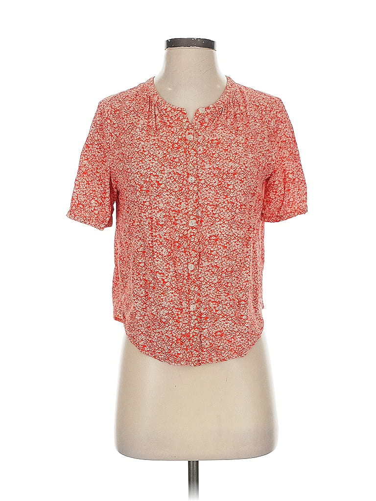Pre-owned Universal Thread Short Sleeve Henley Shirt In Red