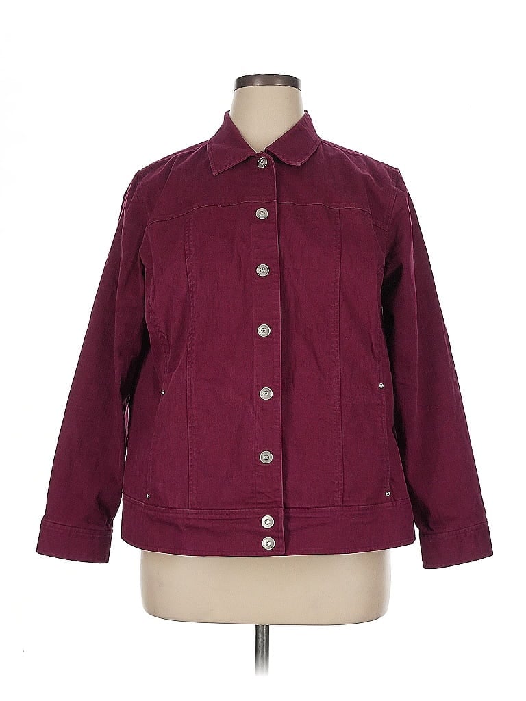 Cj Banks Solid Burgundy Jacket Size 1X - photo 1