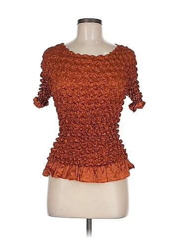 f.c Cute Brown Smocked Frilly Top (view 1)
