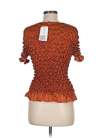 f.c Cute Brown Smocked Frilly Top (view 2)