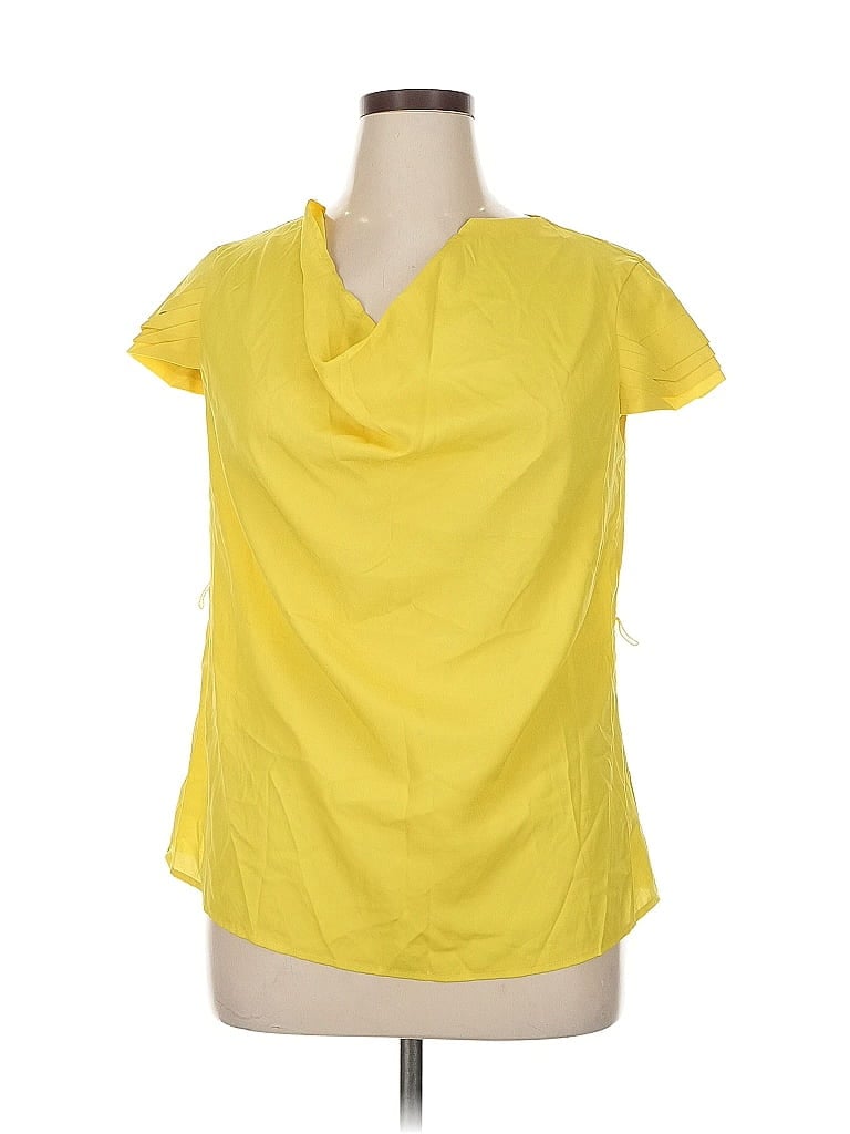 Pre-owned Merona Short Sleeve Blouse In Yellow