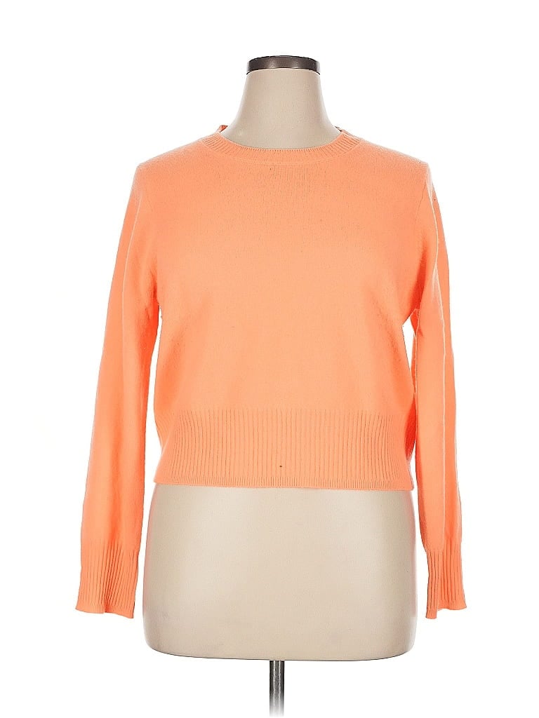 J.Crew Collection 100% Cashmere Orange Cashmere Pullover Sweater Size XL - photo 1