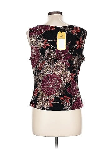 MSK Purple Floral Sleeveless Dress (view 2)
